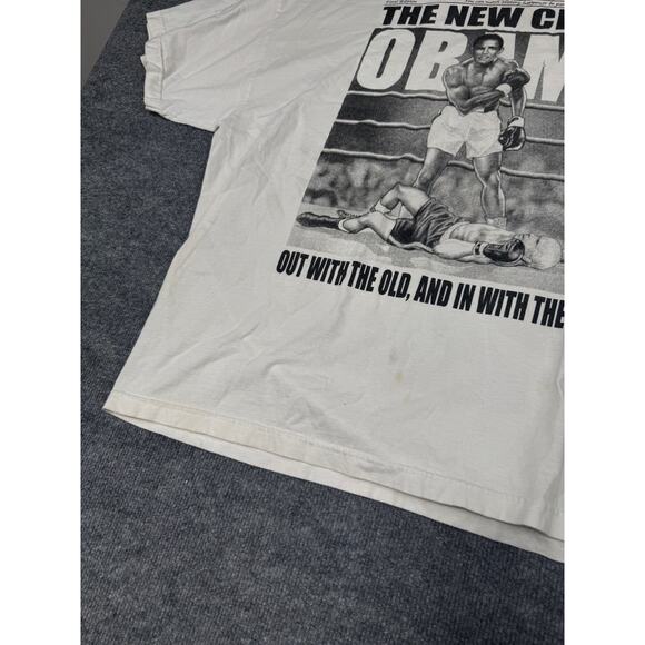 Vintage Obama Boxing T-Shirt 3XL The New Champ Political Graphic Tee AA Apparel - Picture 15 of 15